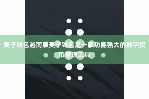 麦子钱包越南版麦子钱包是一款功能强大的数字货币管理工具