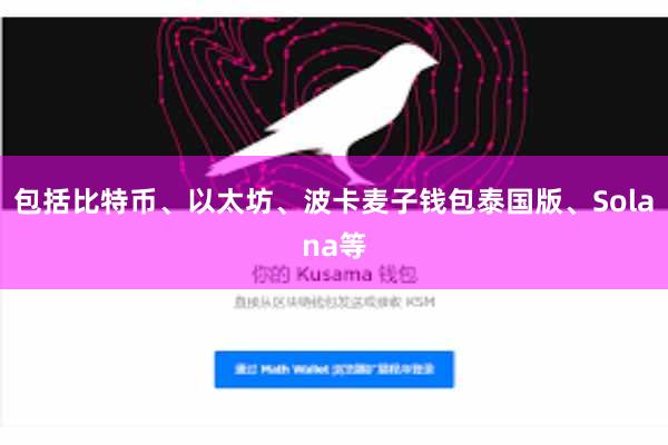 包括比特币、以太坊、波卡麦子钱包泰国版、Solana等